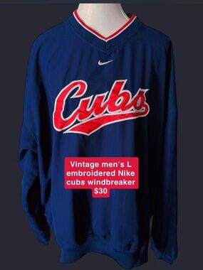 Nike Navy Pullover with Red and White Cubs Script